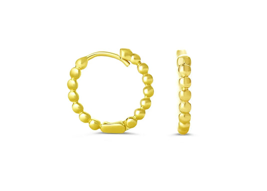 10K Yellow Gold Ball Style Mini Huggies Earrings