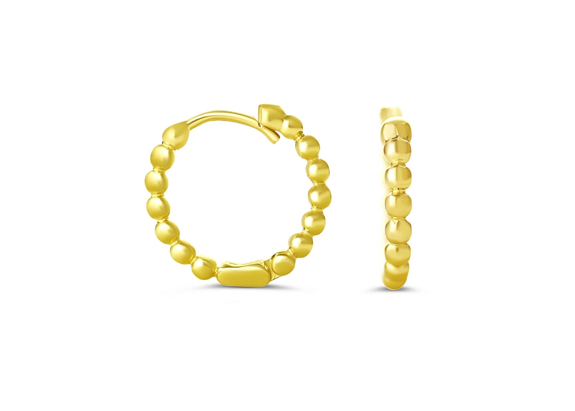 10K Yellow Gold Ball Style Mini Huggies Earrings