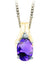 February Birthstone Pendant with Diamond Accent set in 10K Yellow gold