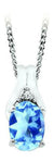 December Birthstone Pendant with Diamond Accent set in 10K White Gold