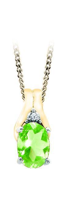 August Birthstone Pendant with Diamond Accent set in 10K Yellow gold