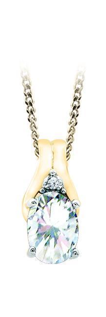 April Birthstone Pendant with Diamond Accent set in 10K Yellow gold