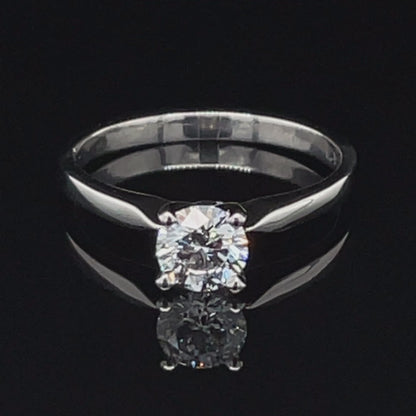 14K White Gold 0.56CT Lab Grown Diamond Solitaire Ring