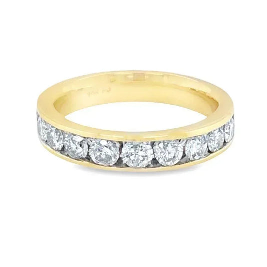 14K Yellow Gold 1.00CT Diamond Comfort Fit Anniversary Band