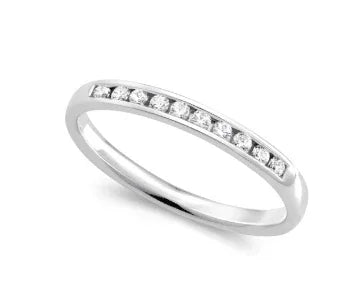 0.10TDW Diamond Comfort fit Anniversary & Wedding Band in 10k White Gold