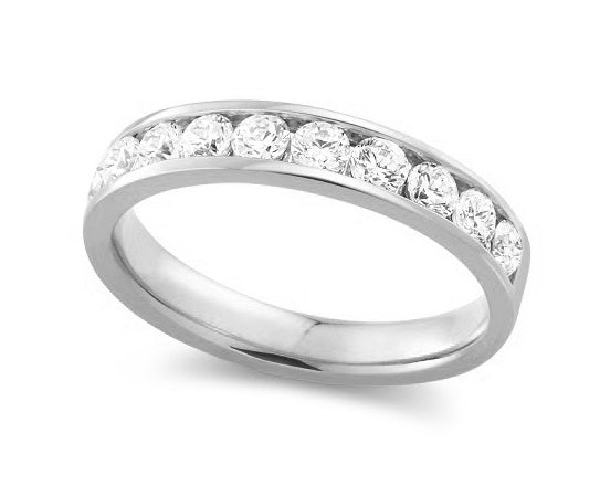 1.00TDW diamond Comfort fit Anniversary & Wedding Band in 14k white Gold
