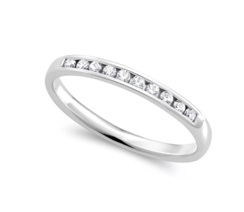 0.25TDW diamond Comfort fit Anniversary &amp; Wedding Band in 14k white Gold