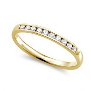 0.15TDW diamond Comfort fit Anniversary &amp; Wedding Band in 10k Yellow Gold