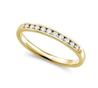 0.25TDW diamond Comfort fit Anniversary &amp; Wedding Band in 14k Yellow Gold