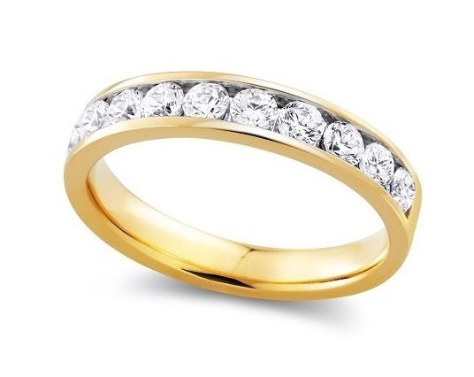 1.00TDW diamond Comfort fit Anniversary & Wedding Band in 14k Yellow Gold