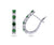 10K White Gold Emerald & 0.08TDW Diamond Hoop Earrings