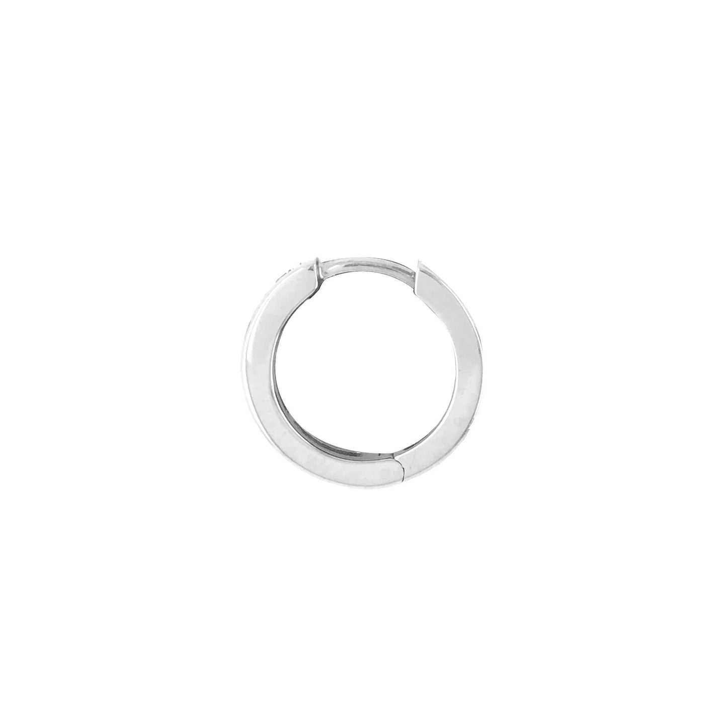 10k White Gold Geometric Pattern Hoop Earrings