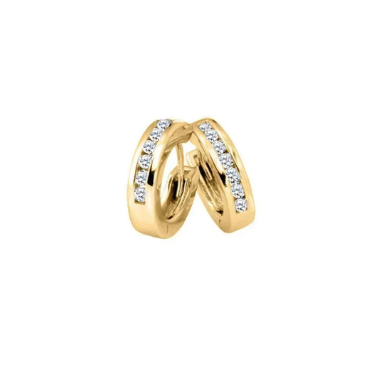 Diamond Classic Huggies set with 0.33tdw in 10K Yellow Gold