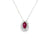 Ruby and Diamond Oval Pendant with 0.10 TDW in 10K White Gold