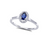 10K White Gold Oval Blue Sapphire & 0.10TDW Diamond Halo Ring