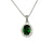 May Birthstone Color CZ Oval Pendant in Sterling Silver