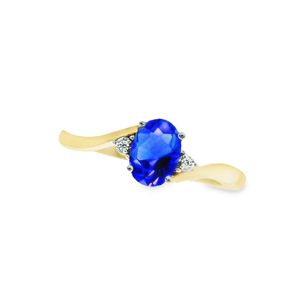 September Birthstone Ring with Diamond Accent set in 10K Yellow gold 87190920