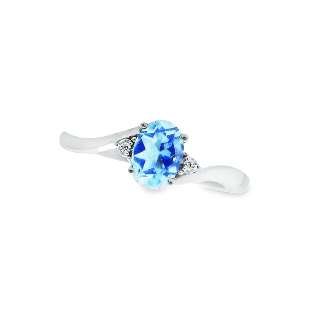 December Birthstone Ring with Diamond Accent set in 10K White Gold 87191210