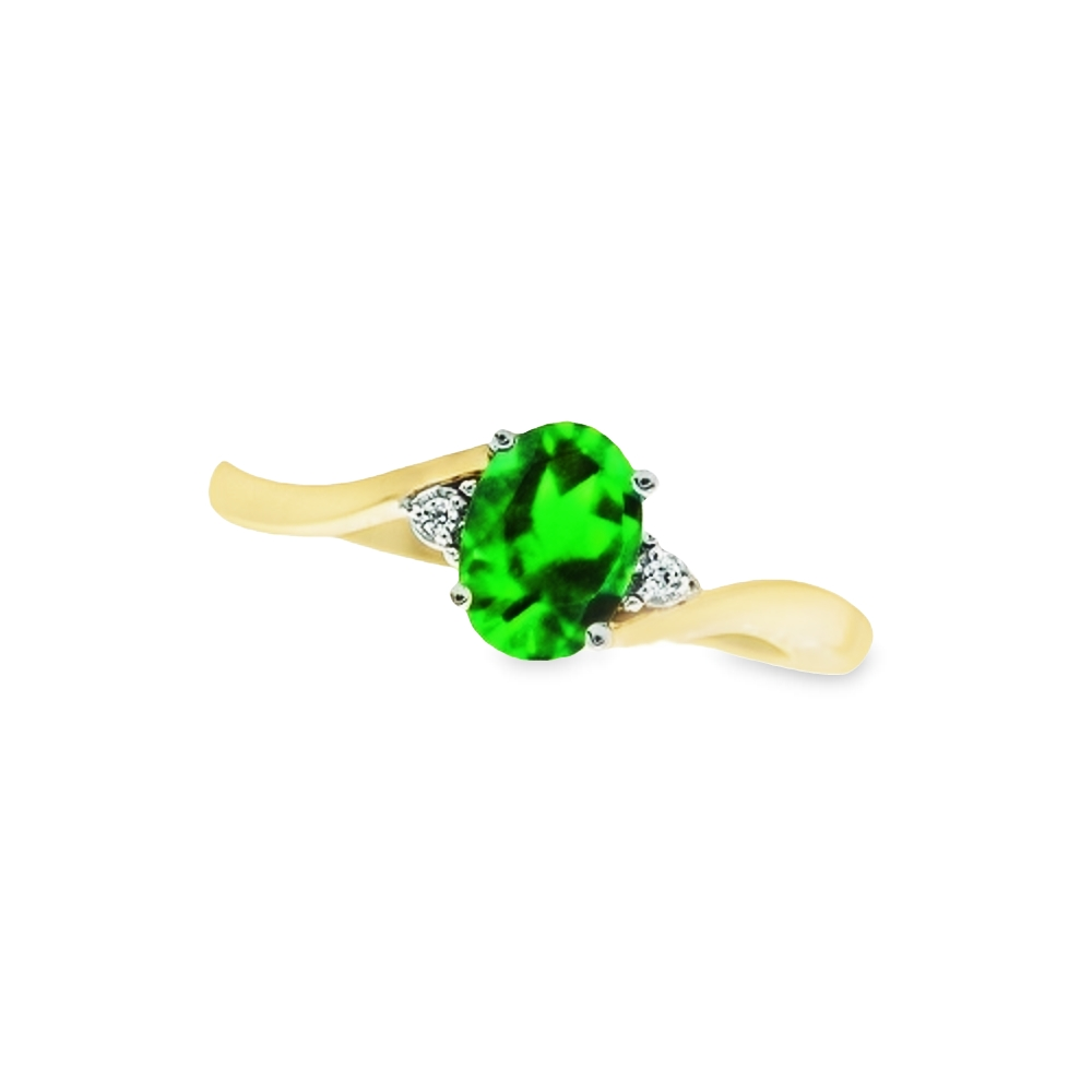 May Birthstone Ring with Diamond Accent set in 10K Yellow gold 87190520