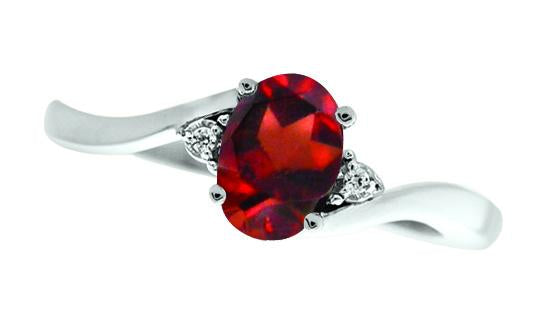 January Birthstone Ring with Diamond Accent set in 10K White Gold 87190110
