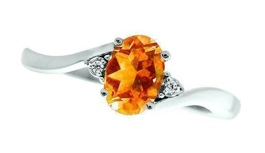 November Birthstone Ring with Diamond Accent set in 10K White Gold 87191110