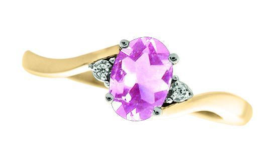 October Birthstone Ring with Diamond Accent set in 10K Yellow gold 87191020