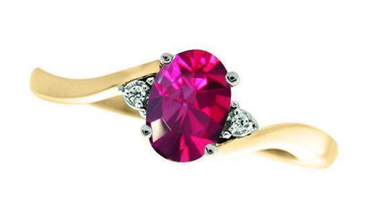 July Birthstone Ring with Diamond Accent set in 10K Yellow gold 87190720