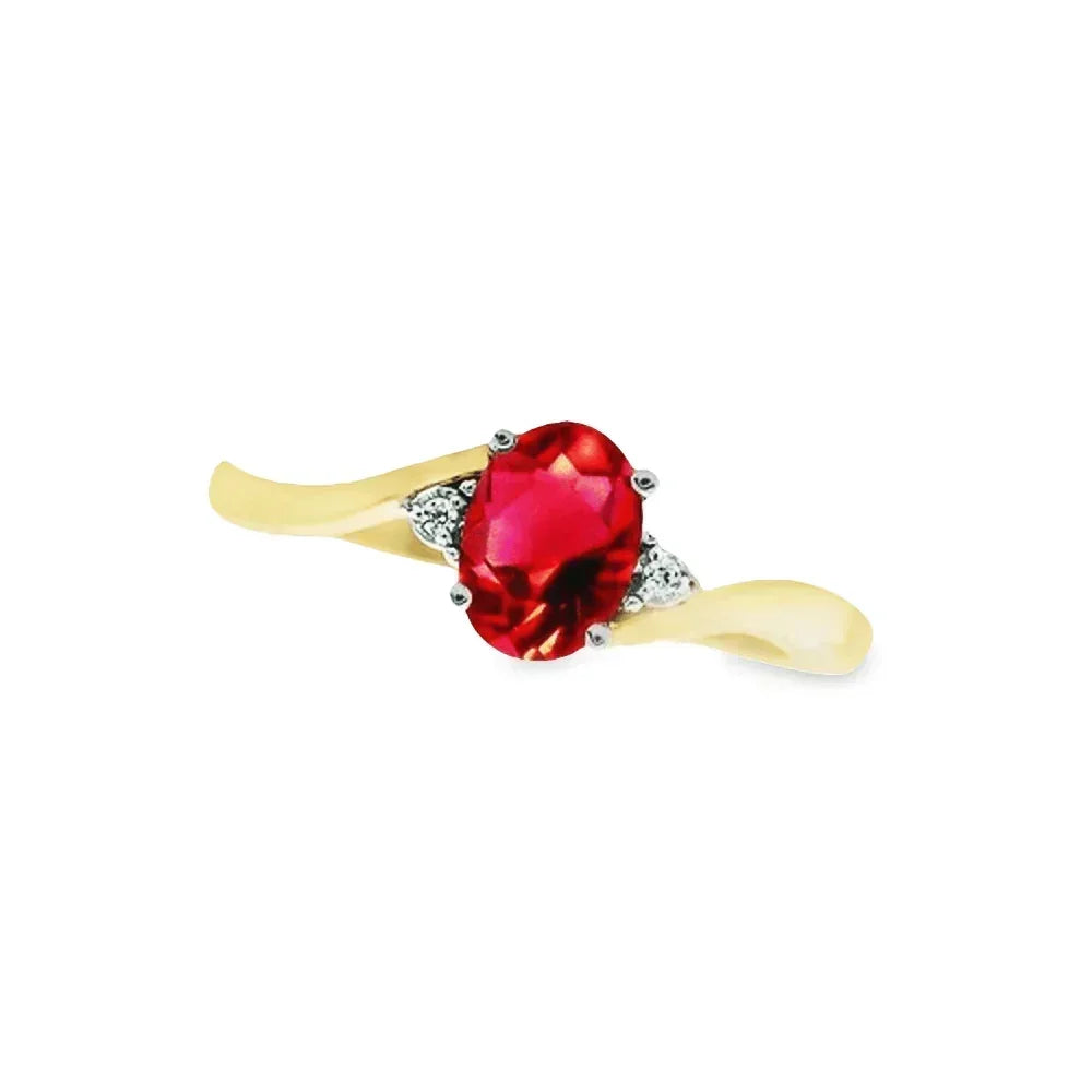 June Birthstone Ring with Diamond Accent set in 10K Yellow gold 87190620