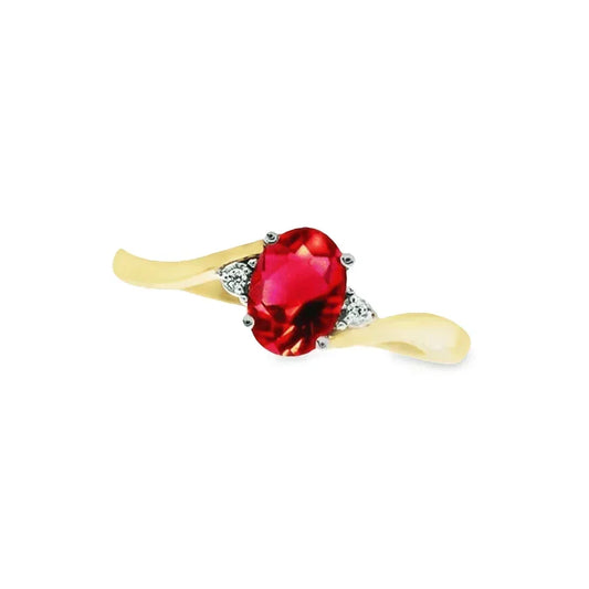June Birthstone Ring with Diamond Accent set in 10K Yellow gold 87190620