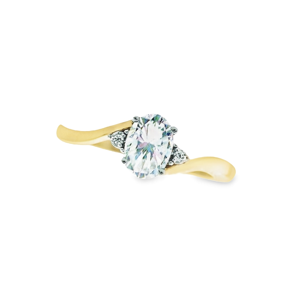 April Birthstone Ring with Diamond Accent set in 10K Yellow gold 87190420