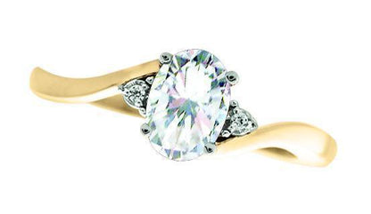 April Birthstone Ring with Diamond Accent set in 10K Yellow gold 87190420