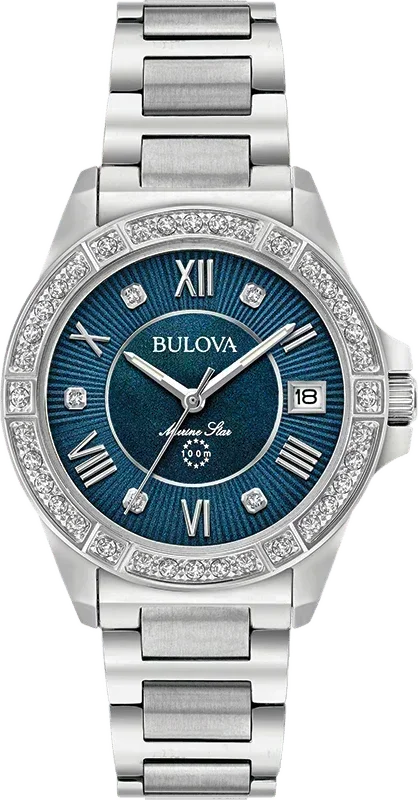 Bulova Marine Star Quartz Womens Watch 96R215