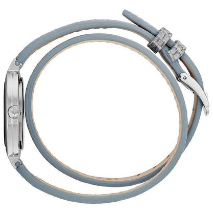 Bulova Rhapsody Grey Leather Double Wrap Strap Diamond Women's Watch 96R236