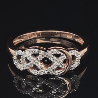 10K Rose Gold 0.25TDW Infinity Diamond Ring