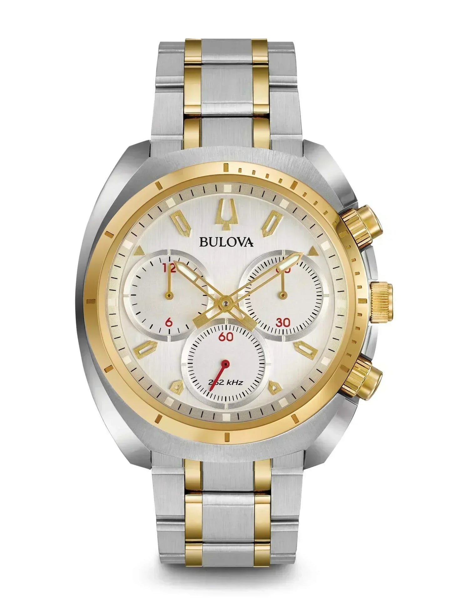 Bulova Curv Collection Chronograph Quartz Silver Dial Men's Watch 98A157