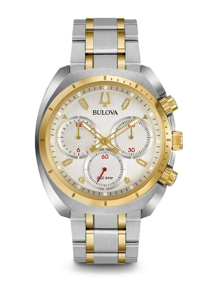 Bulova Curv Collection Chronograph Quartz Silver Dial Men's Watch 98A157