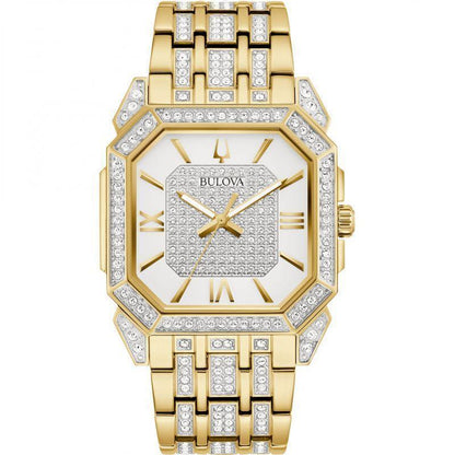 Bulova Crystal Octava Square Quartz Men's Watch 98A295