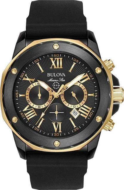 Bulova Marine Star Quartz Mens Watch 98B278