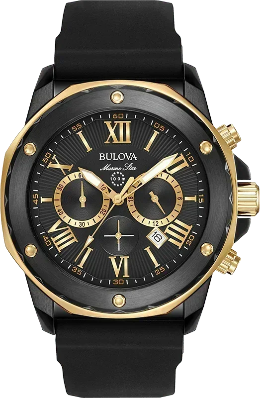Bulova Marine Star Quartz Mens Watch 98B278
