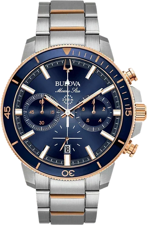 Bulova Marine Star Quartz Mens Watch 98B301