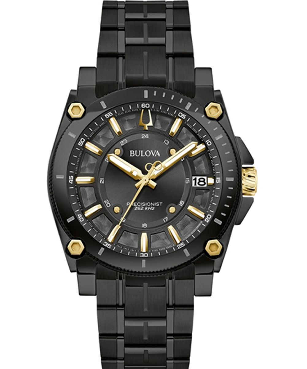 Bulova black gold discount watch