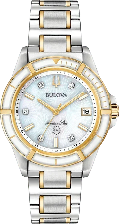 Bulova Marine Star Quartz Womens Watch 98P186
