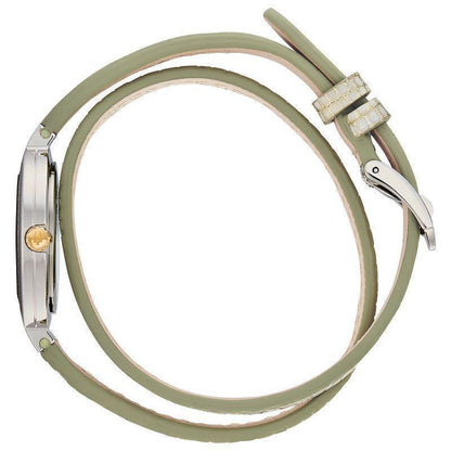 Bulova Rhapsody Green Leather Double Wrap Strap Diamond Women's Watch 98R278