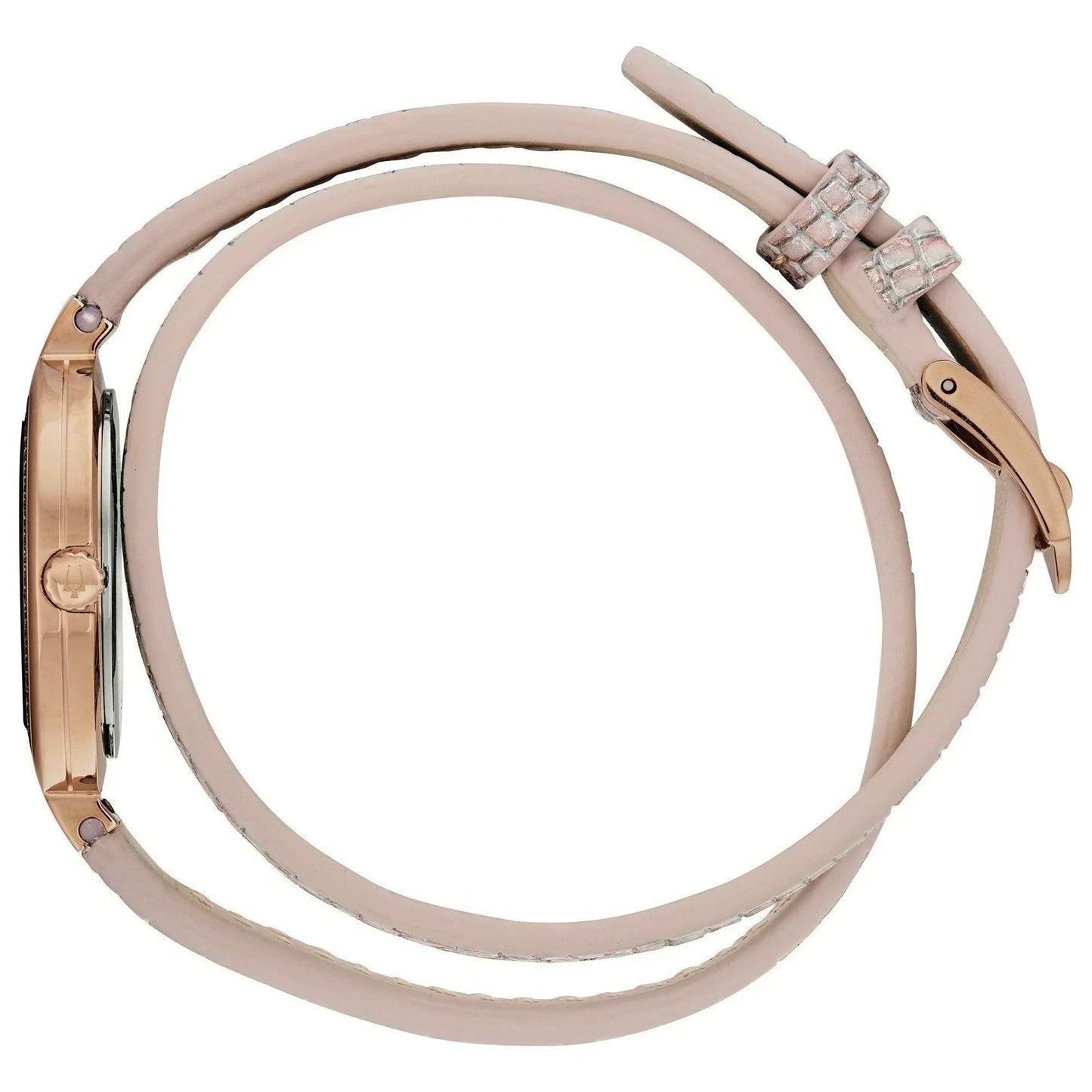 Bulova Rhapsody Rose Leather Double Wrap Strap Diamond Women's Watch 98R279