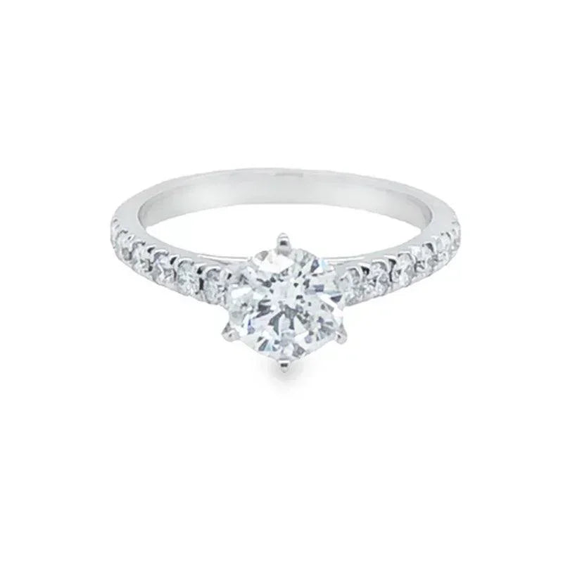 14k White Gold 1.54TDW Canadian Diamond Solitaire Ring With Classic Setting