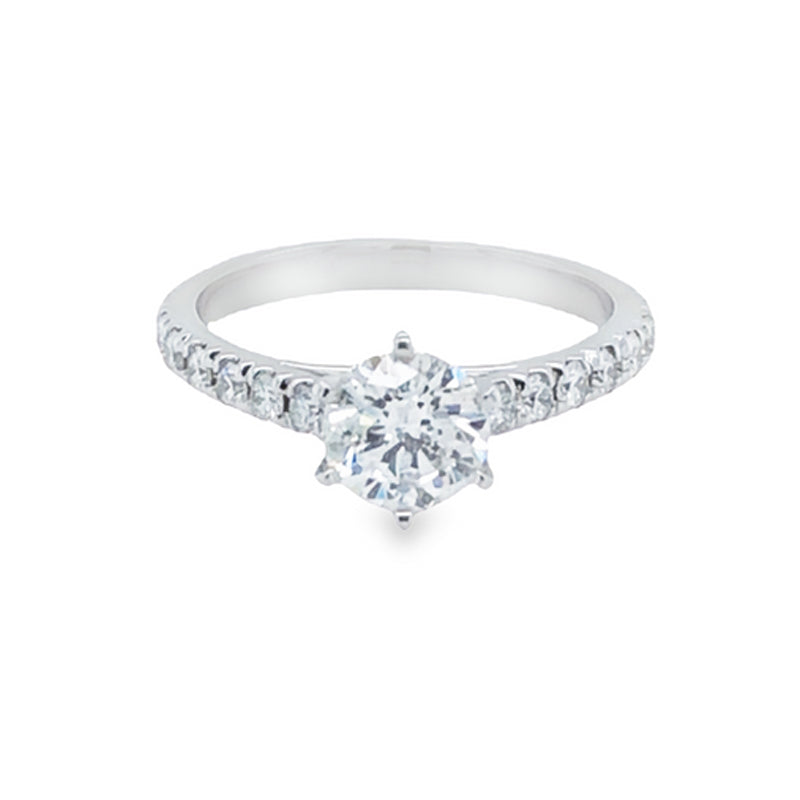 14k White Gold 1.54TDW Canadian Diamond Solitaire Ring With Classic Setting