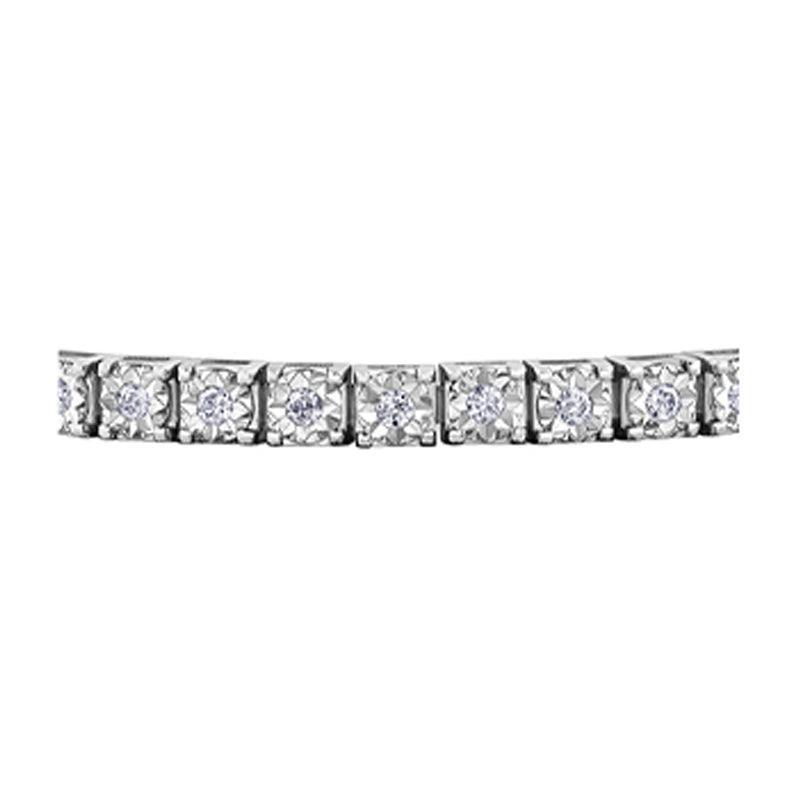 2.00TDW Diamond Illusion Bracelet in 10K White Gold