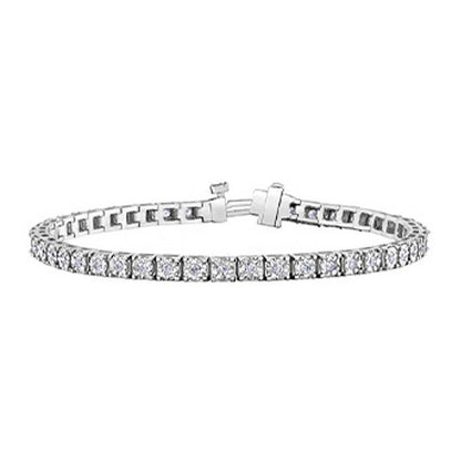 2.00TDW Diamond Illusion Bracelet in 10K White Gold