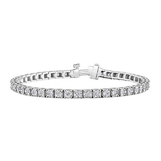 2.00TDW Diamond Illusion Bracelet in 10K White Gold