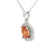 Novemver  Birthstone Yellow Color CZ Oval Pendant in Sterling Silver